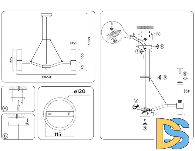 Подвесная люстра Ambrella Light High Light Heigh Light LH55104