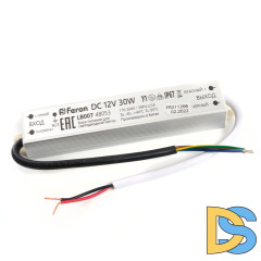 Трансформатор для светодиодной ленты Feron LB007 30Вт 12В IP67 48053