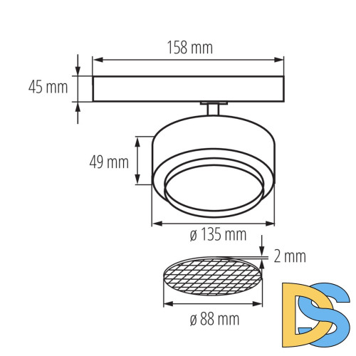 Трековый трехфазный светильник Kanlux Btl 35658