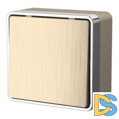 Выключатель одноклавишный проходной Gallant (шампань рифленый) W5012010