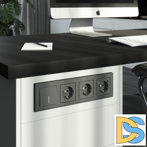 Выключатель одноклавишный Werkel проходной с подсветкой (графит матовый) W1112164