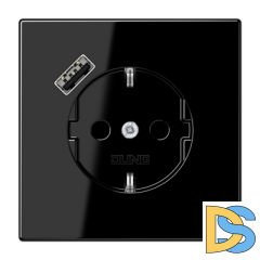 Розетка 2K+З USB Typ A Jung LS1520-18ASW