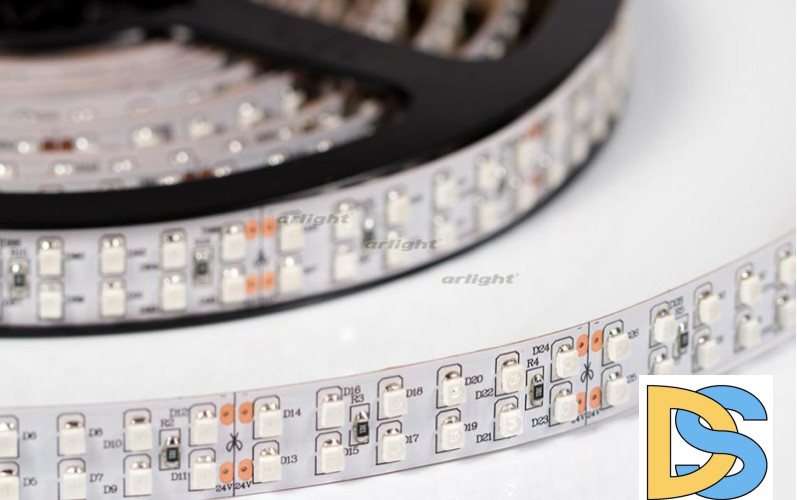 Светодиодная лента Arlight RT 2-5000 24V Yellow 2x2 (3528, 1200 LED, LUX) 008774