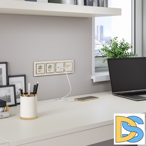 Розетка двойная Ethernet RJ-45 Werkel (слоновая кость) W1181103