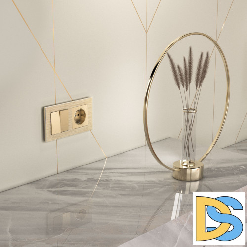 Розетка с заземлением и шторками Werkel (шампань) W1171111