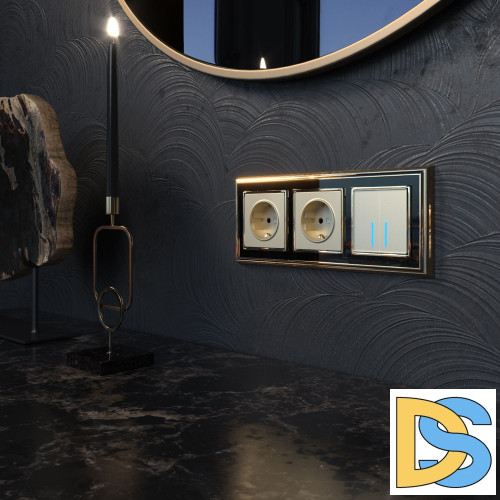 Розетка с заземлением и шторками Werkel (шампань) W1171111