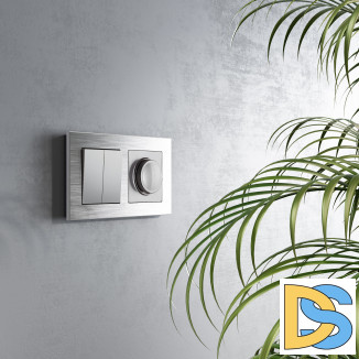 Перекрестный переключатель двухклавишный (серебряный) W1123008