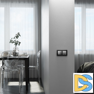 Перекрестный переключатель двухклавишный (серебряный) W1123008