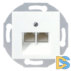 Розетка компьютерная двойная RJ45 6-й кат. Jung AS 500 Белый