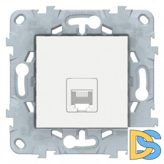 Розетка телефонная 1-ая 4 контакта, RJ-11, Белый, серия Unica New, Schneider Electric