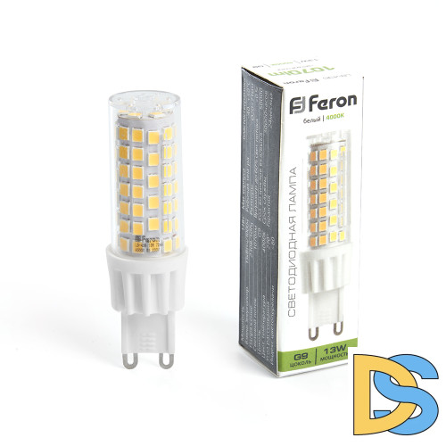 Лампа светодиодная Feron G9 13W 4000K капсульная LB-436 38153