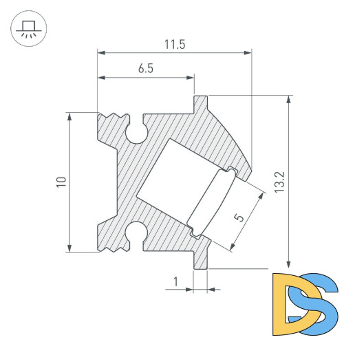 Профиль Arlight SL-BEVEL-H12-F13-2000 ANOD 043748