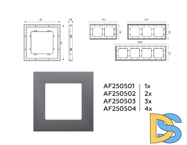 Рамка четырехместная Ambrella Volt Qubi AF250504