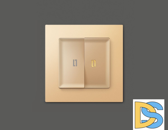 Комплект механизма 2-кл выключателя с подсветкой Ambrella Volt Alfa MA604010