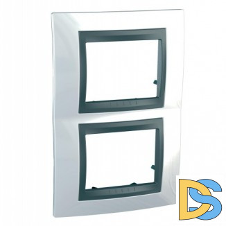 Рамка 2-ая (двойная) вертикальная, Нордик/Графит (металл), серия UNICA TOP/CLASS, Schneider Electric