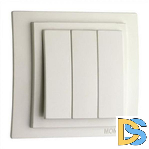 Выключатель трехклавишный Mono Electric Despina-Larissa 10А 250В слоновая кость 500-000122-114