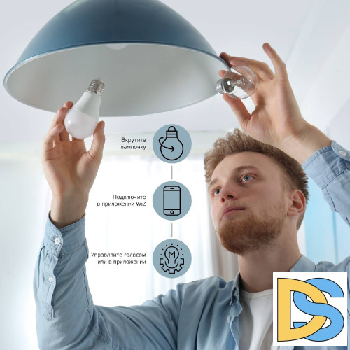 Лампа светодиодная диммируемая Gauss E27 8,5W 2700-6500K RGBW матовая 1170112