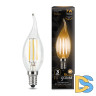 Лампа светодиодная филаментная Gauss E14 7W 2700К прозрачная 104801107