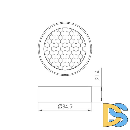 Фильтр сетчатый с посадочным кольцом Arlight LGD-HONEYCOMB-RING-R85 (BK) 046764