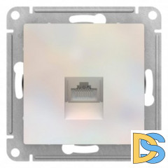 Розетка компьютерная 1-ая кат.5е, RJ-45 (интернет), Жемчуг, серия Atlas Design, Schneider Electric