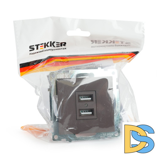 Розетка USB 2-местная Stekker Катрин GLS10-7115-04 49027