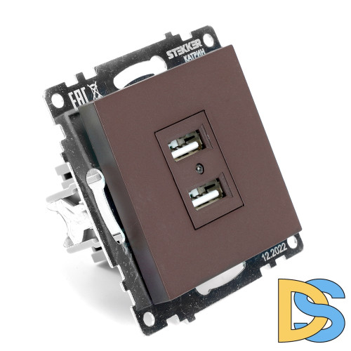 Розетка USB 2-местная Stekker Катрин GLS10-7115-04 49027