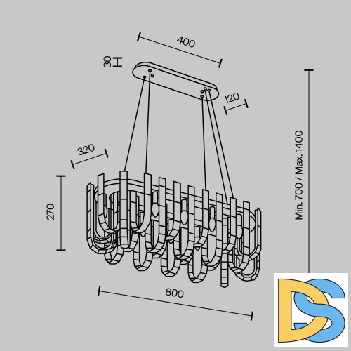 Подвесная люстра Modelux ML.6621.12 CR