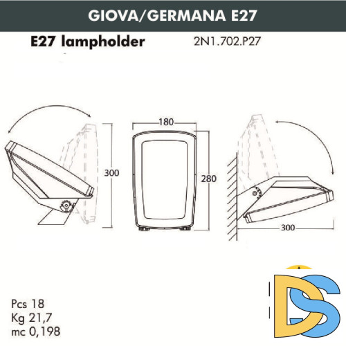 Уличный настенный светильник Fumagalli 2N1.702.000.LYF1R