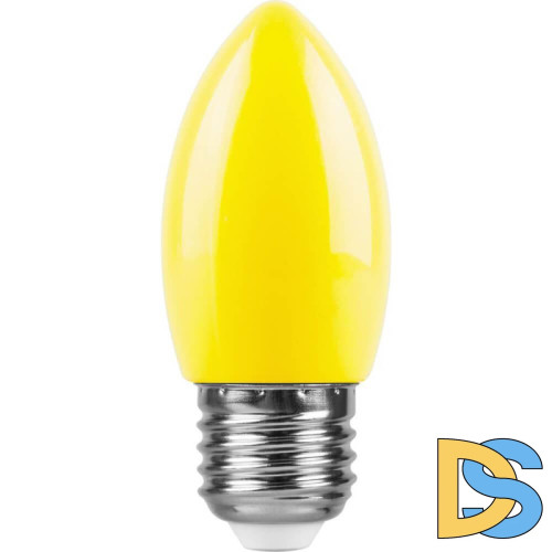 Лампа светодиодная Feron E27 1W желтый Свеча Матовая LB-376 25927