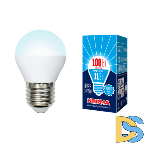 Лампа светодиодная (UL-00003834) Volpe E27 11W 4000K матовая LED-G45-11W/NW/E27/FR/NR