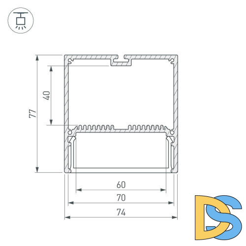 Профиль Arlight SL-LINE-7477-2000 ANOD 019310