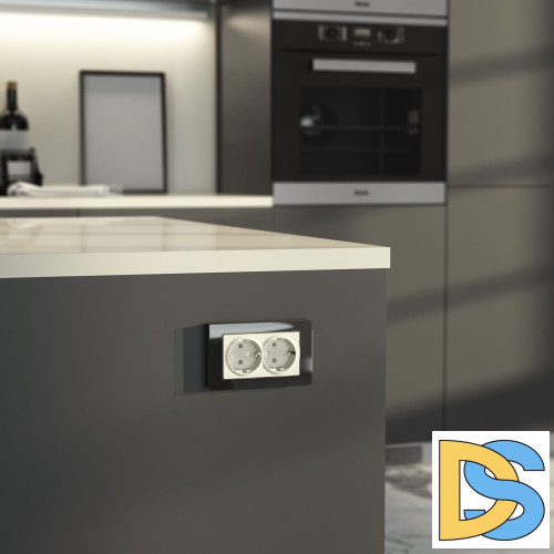 Розетка двойная с заземлением Werkel (айвори матовый) W1172062