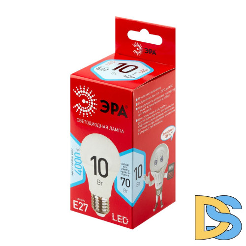 Лампа светодиодная Эра E27 10W 4000K LED A60-10W-840-E27 R Б0049635