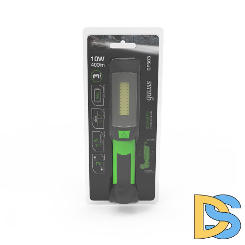 Рабочий светодиодный фонарь Gauss от батареек 220х46 400 лм GF503