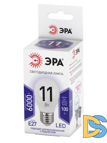 Лампа светодиодная Эра E27 11W 6000K LED P45-11W-860-E27 Б0032991