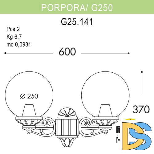 Уличный настенный светильник Fumagalli Globe 250 G25.141.000.VYF1R