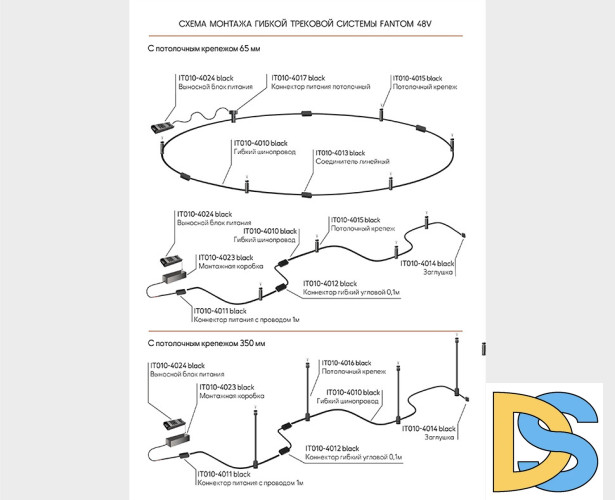 Соединитель линейный Italline Fantom IT010-4013 black