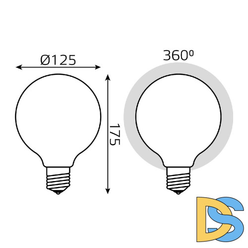 Лампа светодиодная филаментная диммируемая Gauss E27 10W 4100К матовая 187202210-D