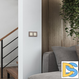 Рамка на 2 поста (латте, стекло) W0021142