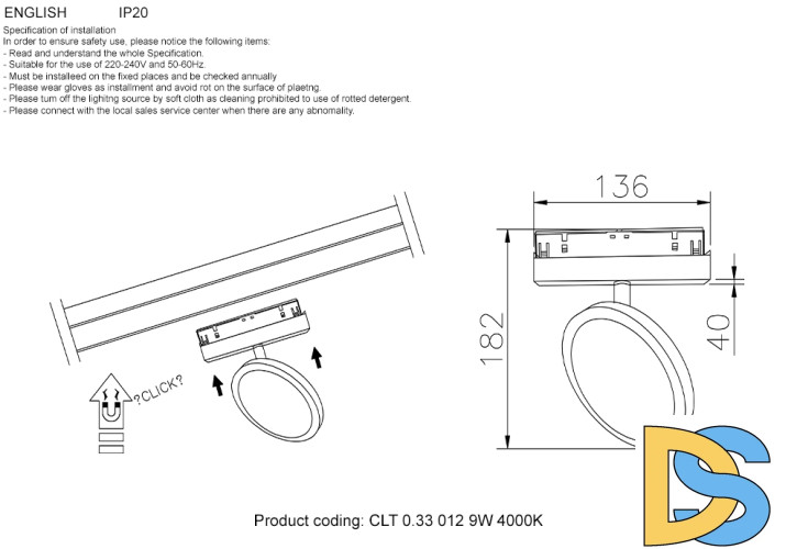 Трековый магнитный светильник Crystal Lux Space CLT 0.33 012 9W BL 4000K