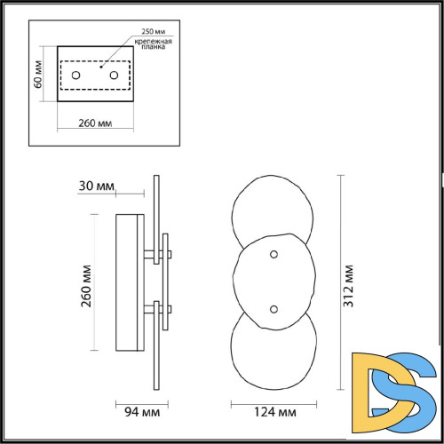 Настенный светильник Odeon Light L-vision Agate 7065/10WLB