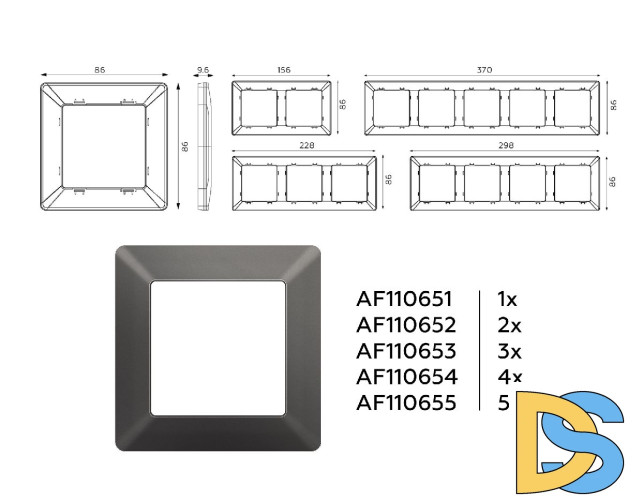 Рамка пятиместная Ambrella Volt Line AF110655