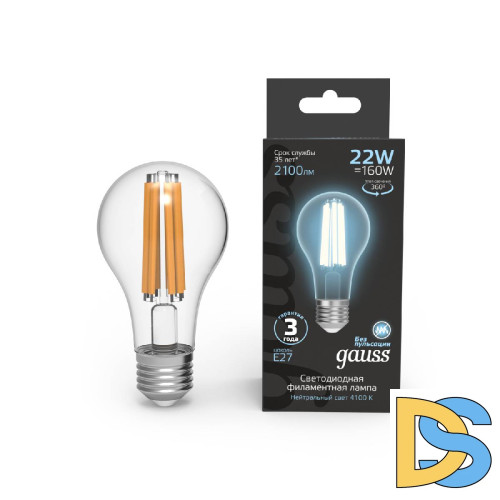 Лампа светодиодная Gauss Filament E27 22W 4100K 102902222