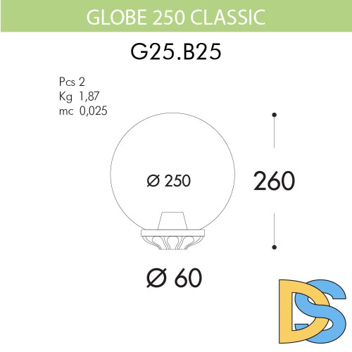 Уличный светильник Fumagalli Globe 250 Classic G25.B25.000.BXE27