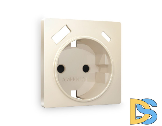 Лицевая панель для розетки с/з со шторками 2USB A+C Ambrella Volt Alfa AP3300