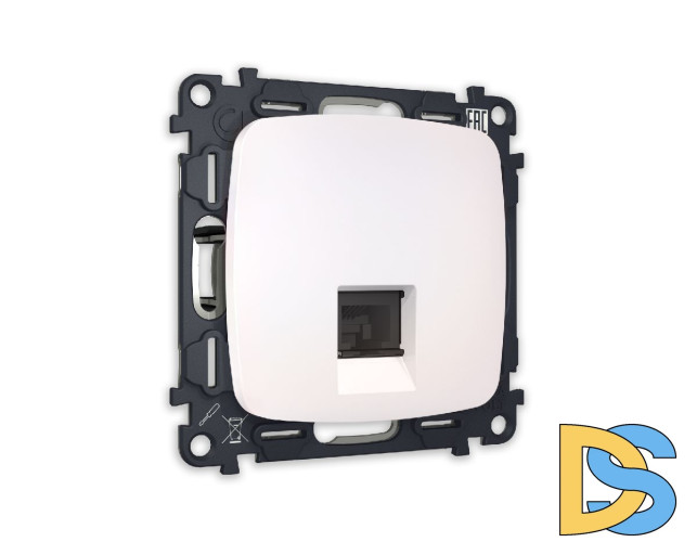 Комплект механизма телефонной розетки RJ-11(4P4C) со шторкой Ambrella Volt Omega MO212030