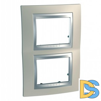 Рамка 2-ая (двойная) вертикальная, Опал/Алюминий (металл), серия UNICA TOP/CLASS, Schneider Electric