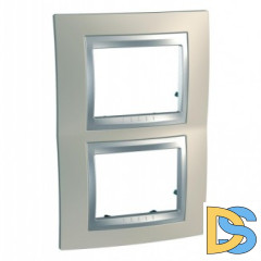 Рамка 2-ая (двойная) вертикальная, Опал/Алюминий (металл), серия UNICA TOP/CLASS, Schneider Electric