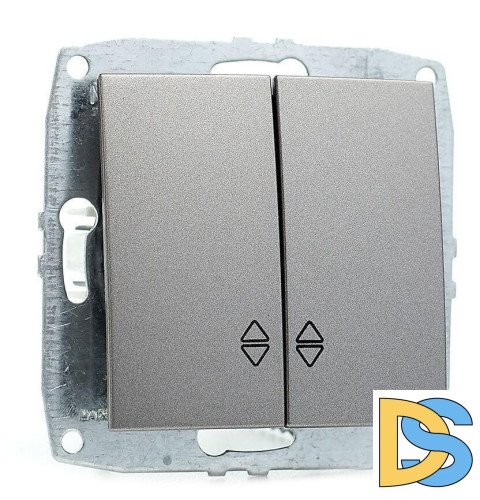 Выключатель двухклавишный проходной Mono Electric Despina-Larissa 10А 250В антрацит 500-002423-111