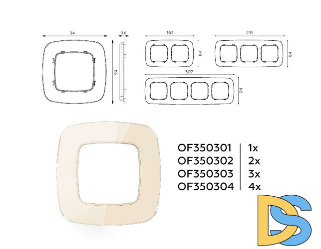Рамка одноместная Ambrella Volt Radian OF350301